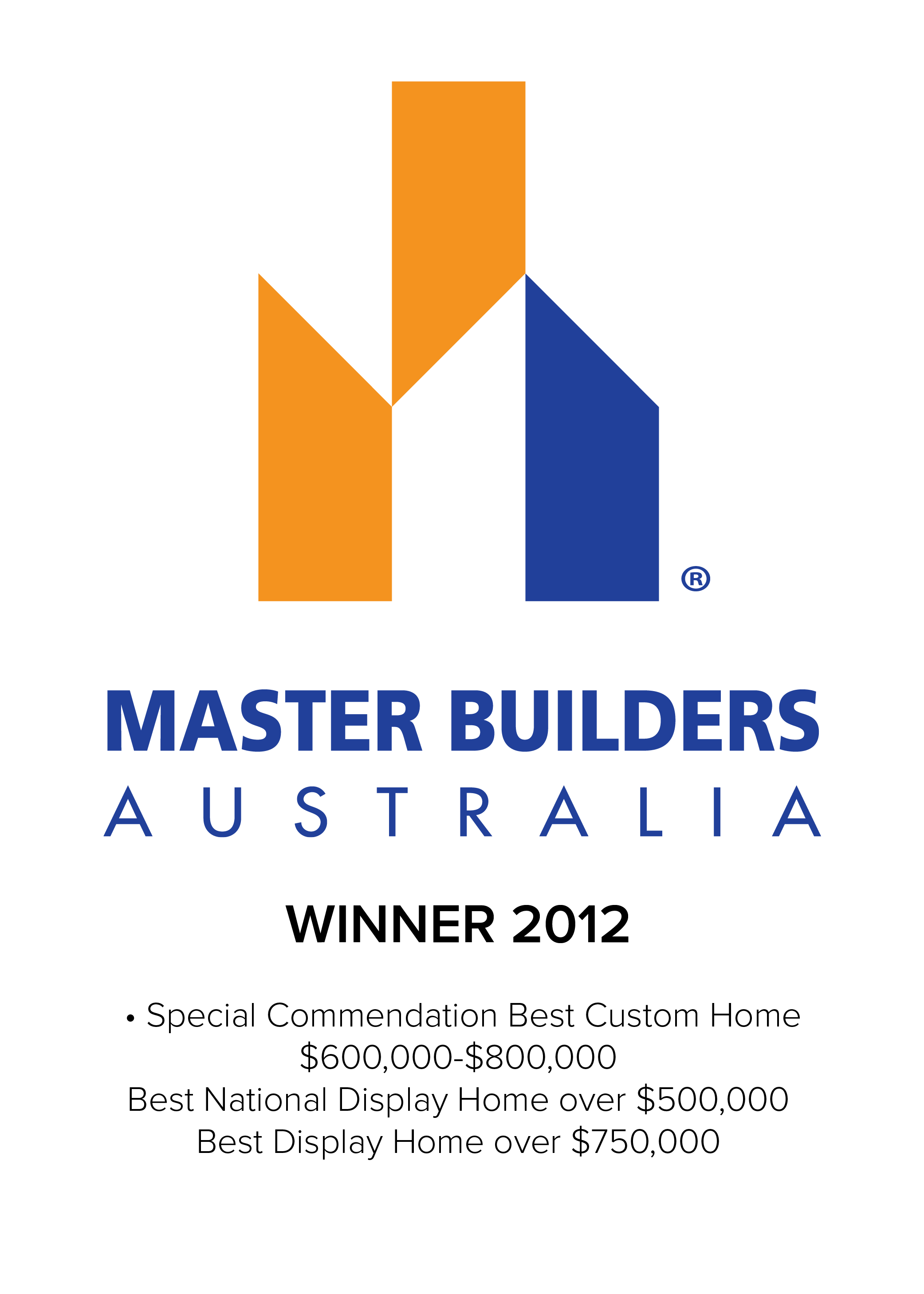 Image of the 2012 Master Builders award given to Englehart.